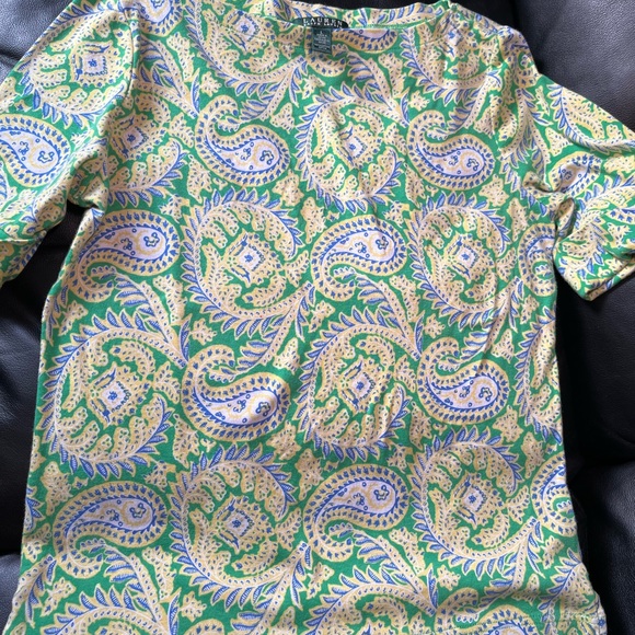 Lauren Ralph Lauren Green and Yellow Paisley Skirt - Picture 3 of 4